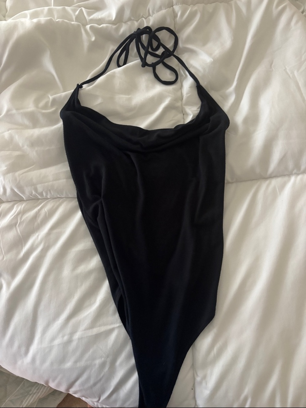 Black Halter One-Piece Bodysuit